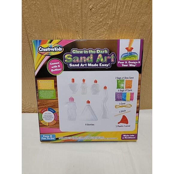 Creative Kids Glow In the Dark Sand Art Activity Kit for Kids Multicolor Sand - Picture 5 of 9